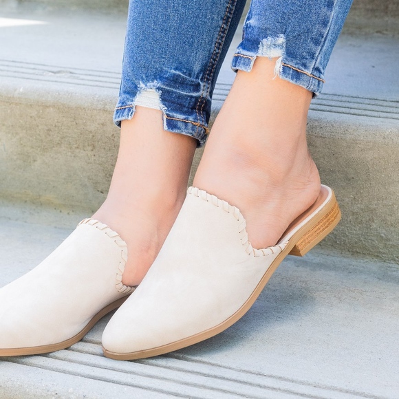 Shoes - Light Tan Slip-On Mule